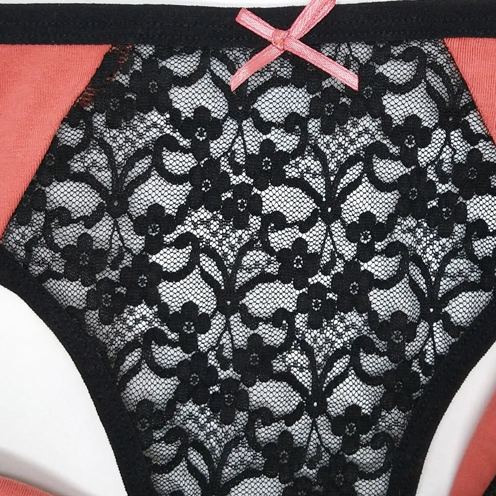 Women Sexy Lace Panties Low-waist Underwear Hollow Thong Female Breathable G String Lingerie Temptation Bikini Plus Size
