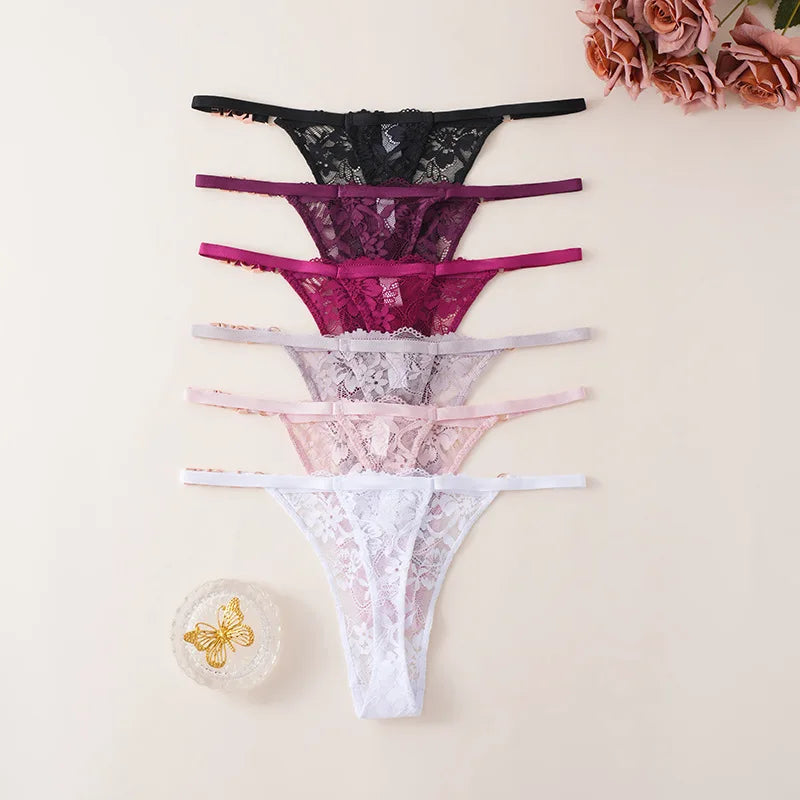 6PC Large Size Low Waisted Women's Triangle Pants Breathable Seamless Underwear Solid Thin Panty Female Underpants Sexy Lingerie