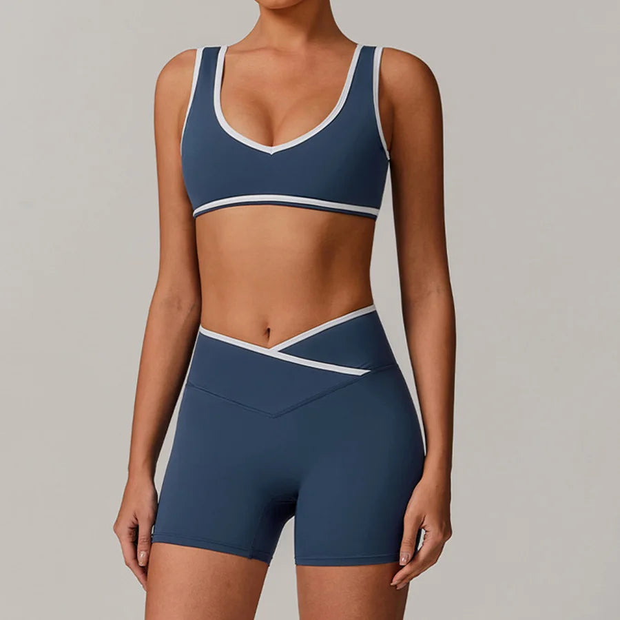 Yoga Set2 Pieces Workout Outfits Fitness Sportswear Gym Tracksuit High Waist Leggings Sports Bra Athletic Wear Women Clothes