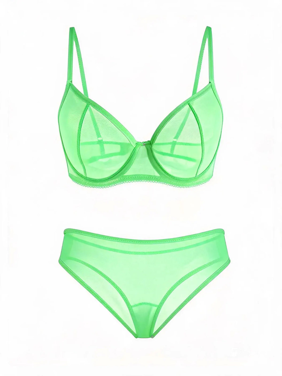 Sexy Ultra-Thin Fully Transparent Alluring Lingerie with Underwire, No Padding, Beautiful Back Bra, Hot Girl Push-Up Bra Set