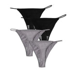 4Pcs/Set Women G-String Thongs Seamless Panties Sexy Lingerie Low Rise Female G-String High Cut Pantys Underwear