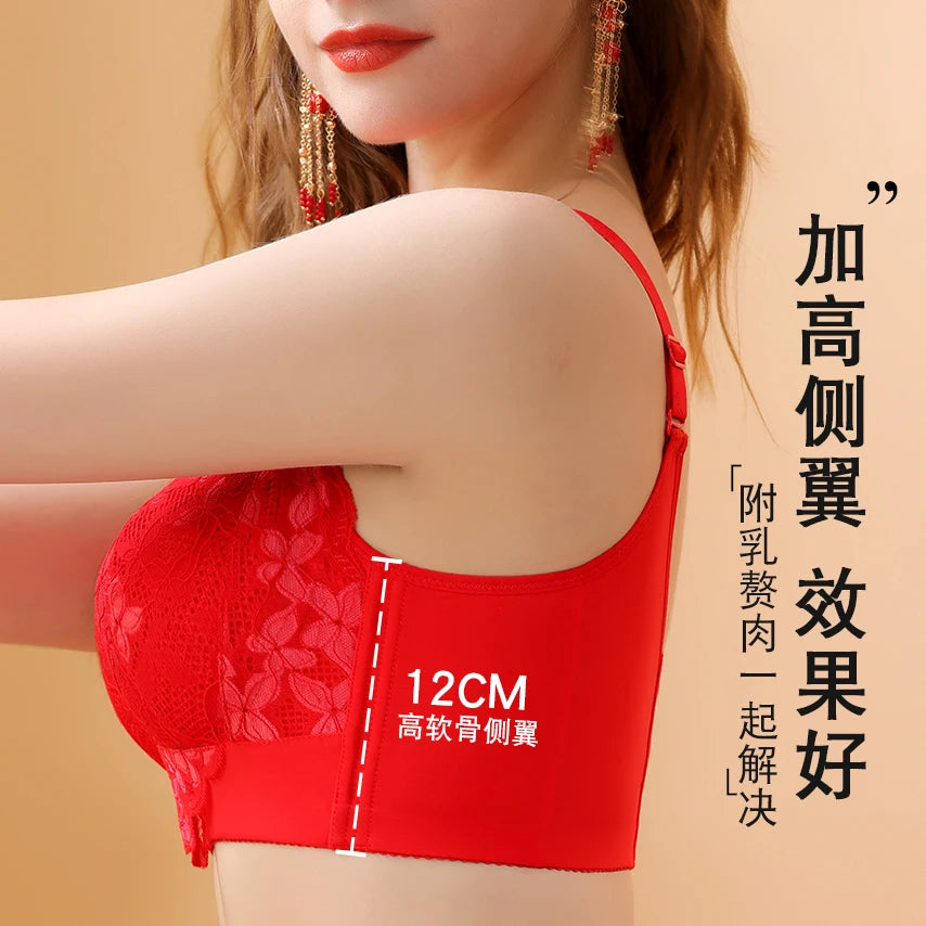 Coverage Lace Bras Plus Size Push Up Bra Sexy Lingerie Women FullWireless Brassiere C D E Cup Push Up Bras for women Bra 52CDE