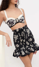 Sexy 3pieces High Waist Bikini 2024 Women Swimsuit with Smocked Skirt Swimwear Bikinis Set Brazilian Beach Bathing Suit Biquini