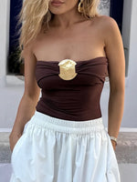 2026 Sexy Metal Buckle Women Bandeau Swimwear One Piece Swimsuit Female Monokini Bather High Leg Cut Bathing Suit Swim Beachwear