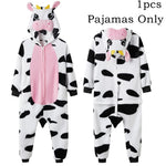 Halloween Christmas Cartoon Cow Kigurumi Unicorn Pajama Slipper Jumpsuit Women's Cute Zipper Hooded Sleepwear Onesies Winter