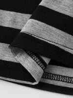 Women Striped Print Long Sleeve Tops Fitted Round Neck Fall T-shirts Casual Streetwear for Daily Office Party