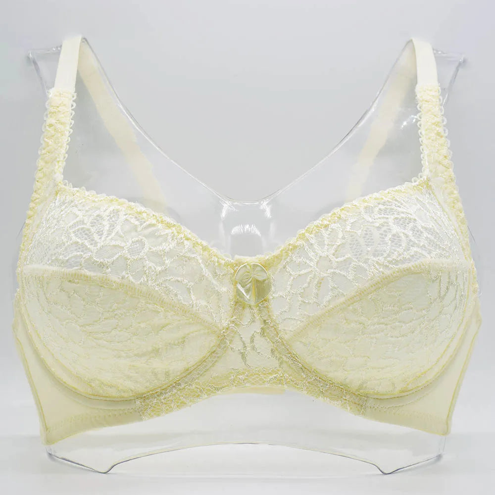 Plus Size Womens Lace Bra Lager Bosom See through Bralette Underwired Sexy Lingerie 34 36 38 40 42 44 B C D DD E F Cup