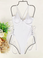 DEKA Underwire Swimwear Women Lace Up One Piece Swimsuit Bandage Female Backless Monokini Bather Bathing Suit Swim Lady