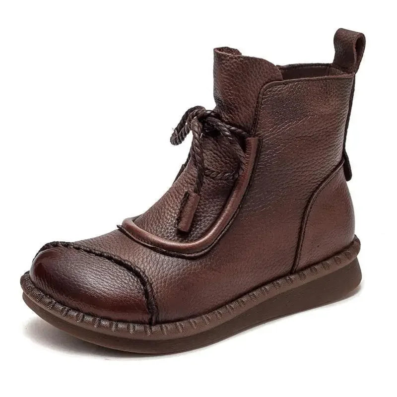 Shoes for WomenCross-tied Ladies Boot Daily Boots Hot Sale Cotton Shoes Round Toe Comfortable Flat Shoes Women Ankle Boots