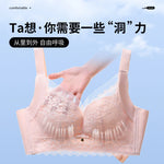 Spring And Summer New Five-breasted Thin Hole Cup Breathable Bra Without Underwire, Breast-proof Sagging Underwear Looks Thin Bh
