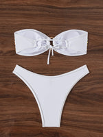 Shiny Sequin Bandeau Bikini Set 2026 Women Sexy Gold Front Circle Push Up Micro Swimsuit Bathing Suit Thong Swimwear Biquini