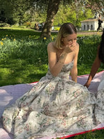 Summer Spring Floral Printed Women's Dress Elegant Retro Boho Party Dresses Elegant Vinatge A-line Maxi Vestidos 2025 New In