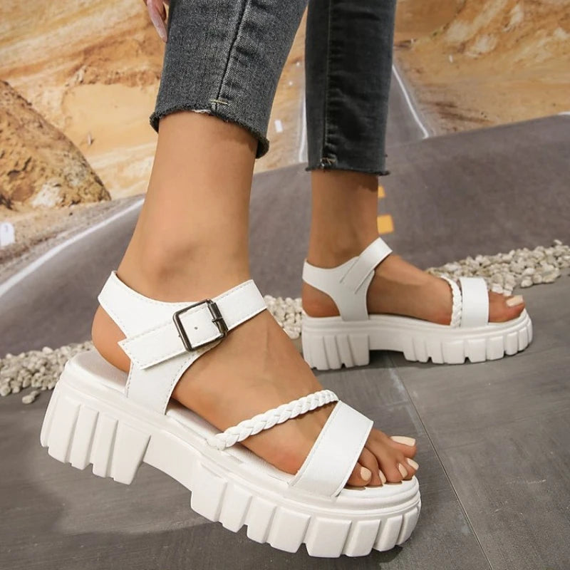 Women Elegant Sandals 2026 New Summer Outdoor Designer Shoes Women Casual Fashion Bottom Platform Sandals Sandalias De Mujer