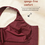 Plus Size Women Front Closure Floral Lace Bra Wireless Full Coverage Support Comfort Shape Vest Brassiere