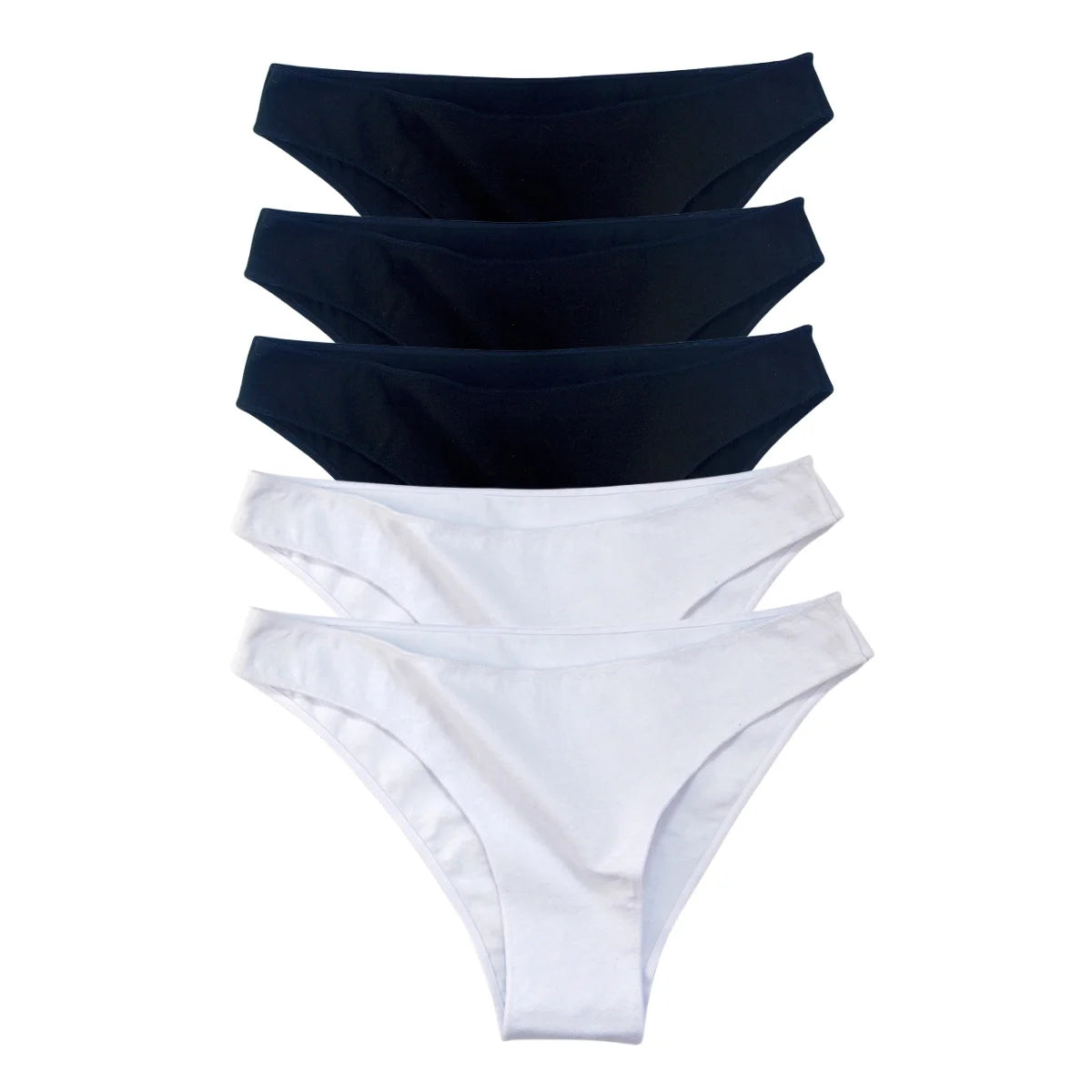 5Pcs/Set Cotton Classic Panties Women Low Rise Briefs Solid Color Breathable Underwear Sexy Lingerie Intimates Underpants M-XXL