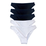 5Pcs/Set Cotton Classic Panties Women Low Rise Briefs Solid Color Breathable Underwear Sexy Lingerie Intimates Underpants M-XXL