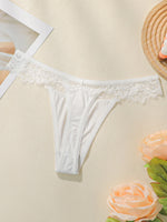 Women's low waisted lace thong with seamless hollow out lifting buttocks easy to wash and dry comfortable underwear C2324
