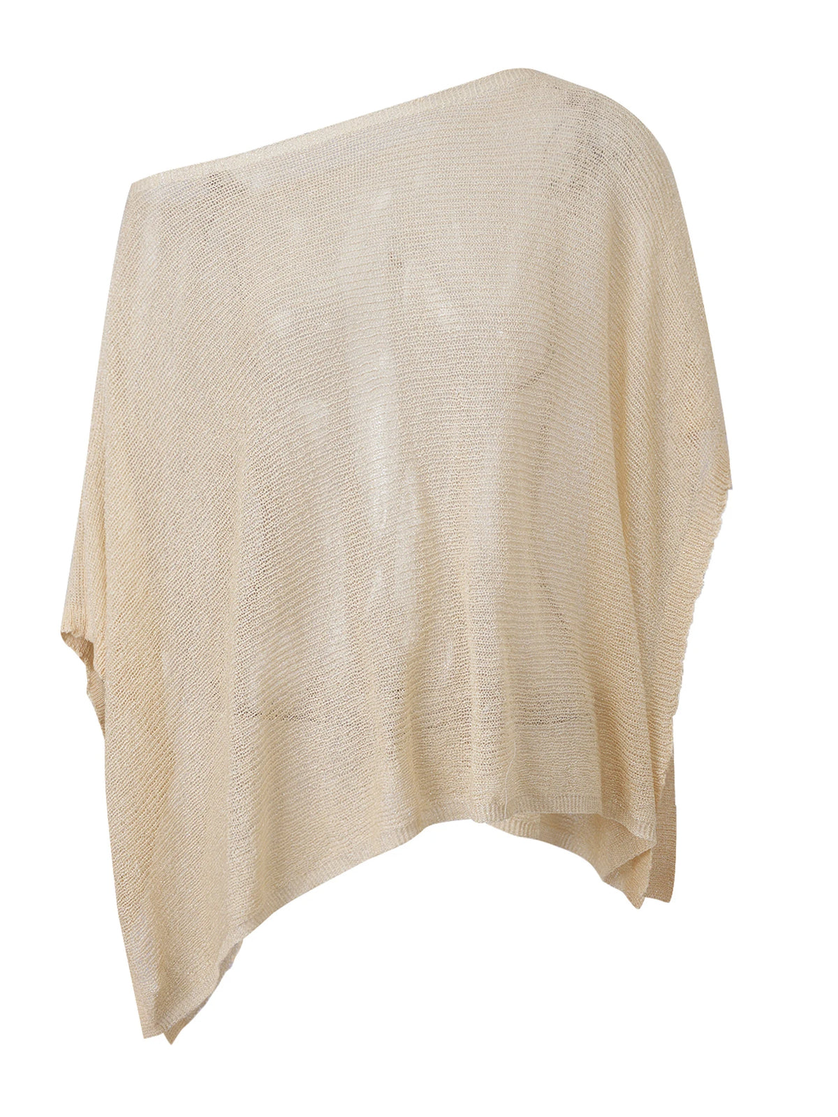 Women Off Shoulder Knitted Poncho Tops Loose Fit Cover Ups Summer Fall Sheer Shawl Wraps Blouse for Street Beach
