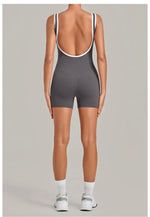 Women's Seamless Yoga Jumpsuits Sports Fitness Gym Sleeveless Backless Hip-lifting Shorts One-piece Training Workout Jumpsuit