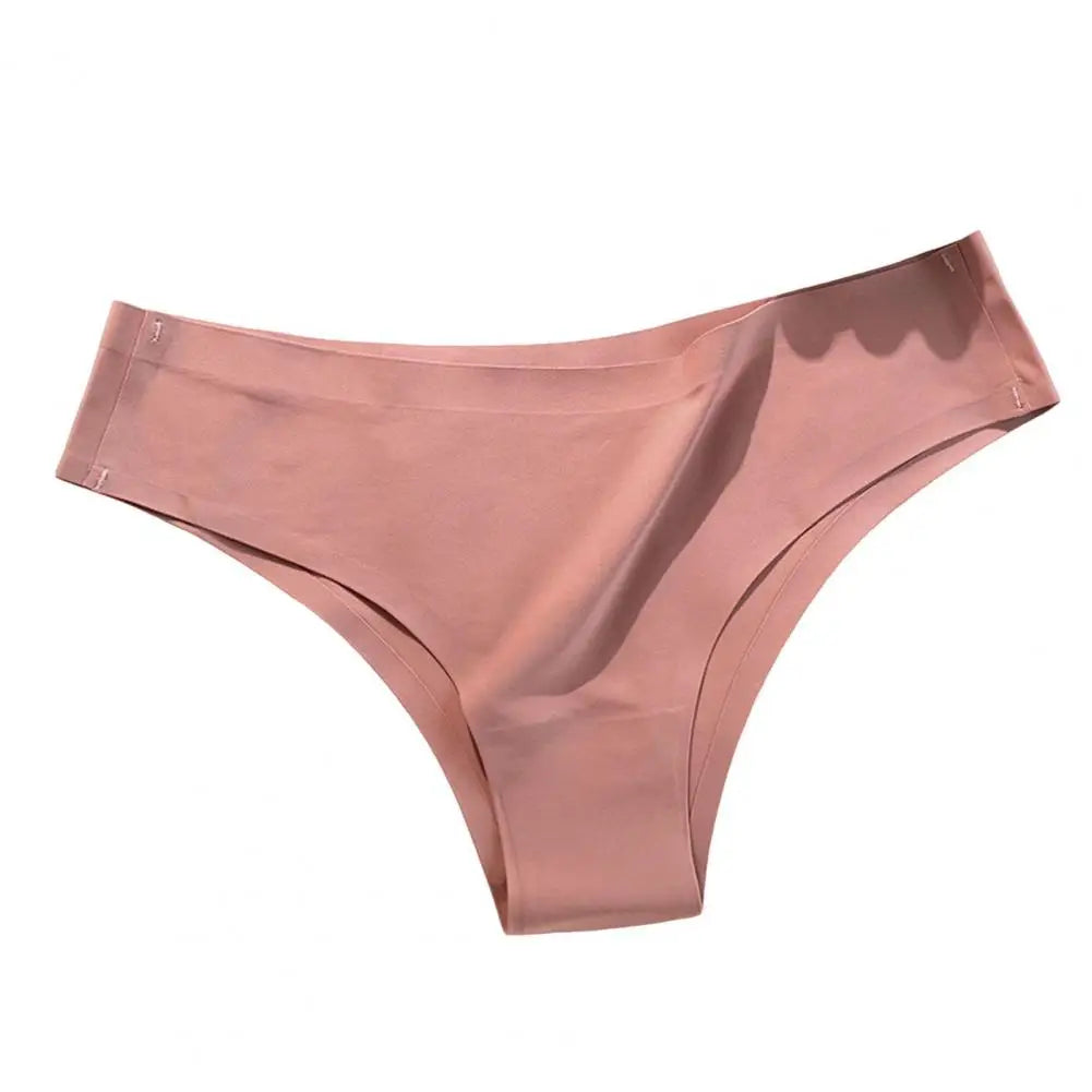 Women Panties Ice Silk Seamless Mid Waist Solid Color Slim Fit Thin Quick Dry Casual Sport Underpants Women Briefs