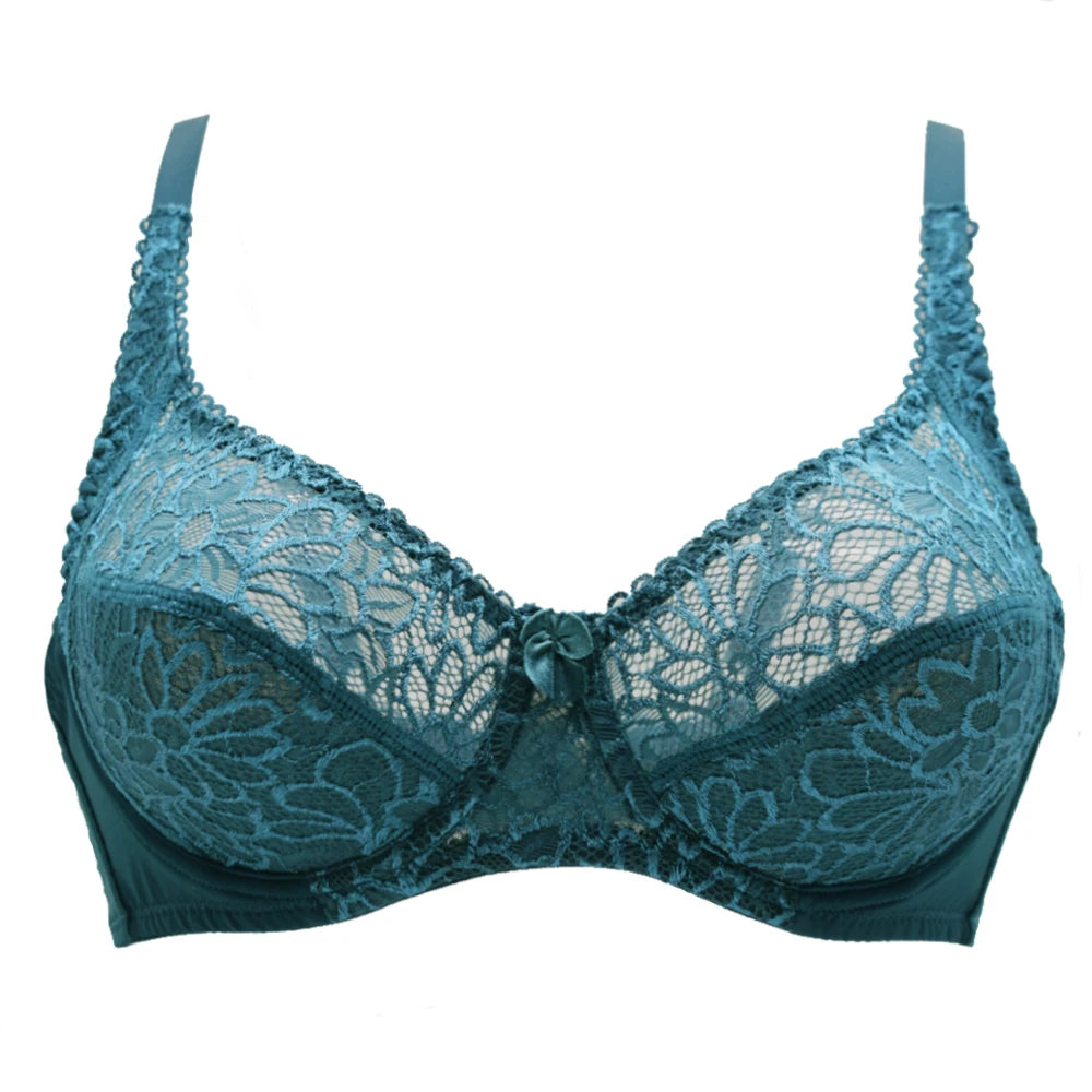 Plus Size Bras For Women Lace Bra Femme Transparent Large Brassiere Tops Underwear Sexy Lingerie C D DD E F Cup