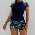 Print Two Pieces Swimsuits Shorts High Waisted Swimwear Female Tankini Sets Beach Wear Bathing Surfing Suit Women Swimming Suit