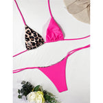 XS - L 8 Color Splicing Halter Leopard Bikini Female Swimsuit Women Swimwear Two-piece Bikini set Bather Bathing Suit Swim V3736