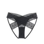 Black Red Crotchless Panties for Women Sexy Hollow Out Lace Lingerie Open Crotch Thong Underwear