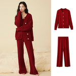 Women Autumn Winter Korean Style 3 Piece Camisole Pajama Set New Soft Half Velvet Elegant Wearable Outside Loungewear Sleepwear