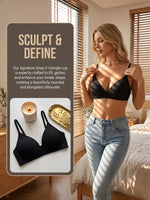 Hot selling women's sexy black bra with steel ring gathering push up Lingerie MR2629