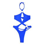 Sexy Cross Ring Halter Bandage Hollow Swimsuit One Piece Bikinis 2024 Women Thong Swimsuit Female Bathing Suit Swimwear Biquini