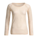 Sexy Women T Shirt See Through Mesh Black Long Sleeve Tees Sheer Slim Fit O Neck Tulle Crop Top Y2k T-Shirt Transparent Clubwear