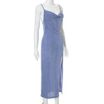 Elegant Sexy Evening Party Dress for Women 2022 New Midi Long Bodycon Slip Dresses Summer Thigh Split Vestidos De Fiesta