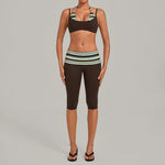 Women's Sleeveless Yoga Set High Waisted Hips-Lifting Capri Leggings Beautiful Back Slim-Fit Bra Suits Sports Gym Fitness Sets