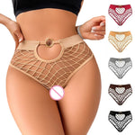 New Style Mesh Sexy Women's Panties Solid Color Mid High Waist Fishnet Lingerie Ladies Hollow Out Transparent Elasticity Briefs