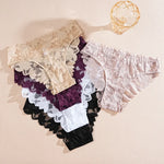 New Sexy Floral Lace Underwire Bras Panties Sets Hollow Out See-Through Romantic Lingerie Underwear Sexy Women Panties S-XL