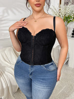 New Plus Size Sexy Push-Up Versatile Bra Lace Fishbone Bralette Camisole Backless Deep V Suspenders Sleeveless Elegant Vest FGDY