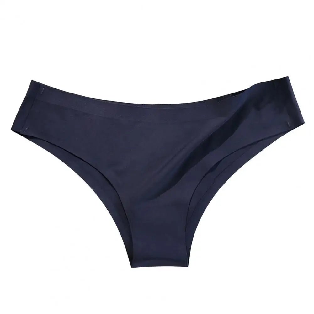 Women Panties Ice Silk Seamless Mid Waist Solid Color Slim Fit Thin Quick Dry Casual Sport Underpants Women Briefs