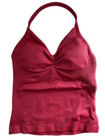 Longline Gym Top Women Clothes Sports Shirts Yoga Crop Top Vest Sports Bra Padded Halter Fitness Backless Workout Tank Top Woman