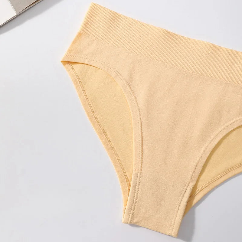 3Pcs/Set High Rise Briefs Women Classic Panties Female Underpants Solid Color Panty Plus Size Underwear Sexy Lingerie S-3XL