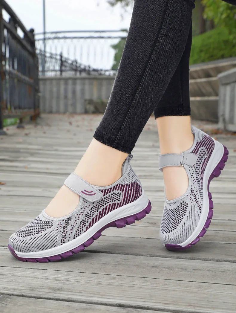 Women Shoes Breathable Vulcanized Shoes Purple Women Sneakers Fashion Breathable Mesh Casual WalkingWomen Work