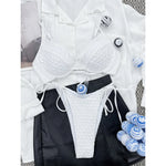 Wrinkled Underwired Brazilian Bikini Female Swimsuit Women Swimwear Two-Pieces Bikini Set Bather Bathing Suit Swim Lady V3999