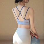 Women's Beautiful Back Contrasting Sports Bra Integrated Buckle Yoga Top Fitness Bra Supportive Active Wear