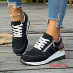 EUR Size 44 Leisure Black Wedges Trainers Sneakers Summer Pink 5.5cm Heels Comfy Walking Casual Shoes Women Daily Wear Footwear
