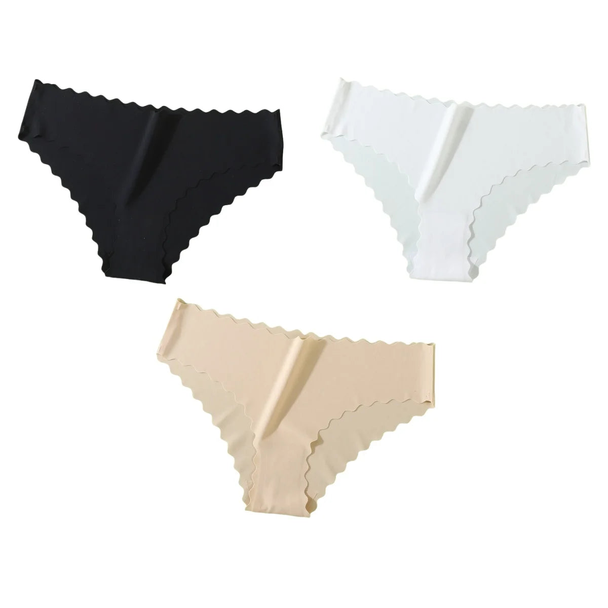 3Pcs/Set Ice Silk Panties Women Low Rise Briefs Female Underpants Invisible Underwear Sexy Lingerie Seamless Bottoms XS-XL