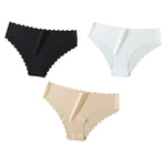 3Pcs/Set Ice Silk Panties Women Low Rise Briefs Female Underpants Invisible Underwear Sexy Lingerie Seamless Bottoms XS-XL