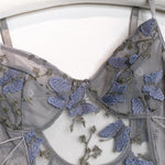 Bikini Fashion Sexy Butterfly Embroidery Slim-Fit Sexy All-Match Jumpsuit for Women