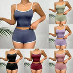 2026 New Women's Sleepwear and Home Wear Set Slim Fitting Camisole Shorts Casual and Comfortable Vest Sports Shorts 2-Piece Set