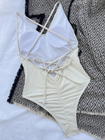 2026 V Neck Scrunch Butt Female Swimwear One Piece Swimsuit Women Backless Monokini Sexy High cut Bathing Suit Swim Bodysuit