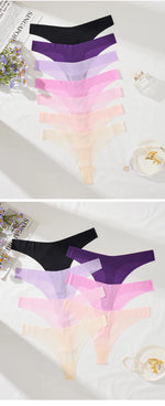 Girls Briefs Seamless Women Panties Sexy G String Ice Silk Underwear T Back Sports Yoga Thong Traceless Plus Size S-XL